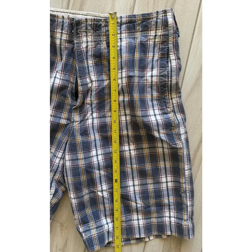 American Eagle Outfitters Mens Plaid Shorts Size 32 Flat Front Plaid 100% Cotton